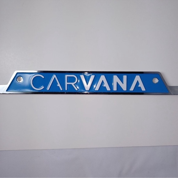 Carvana License Plate Frame Blue and Silver Chrome - Picture 2 of 4
